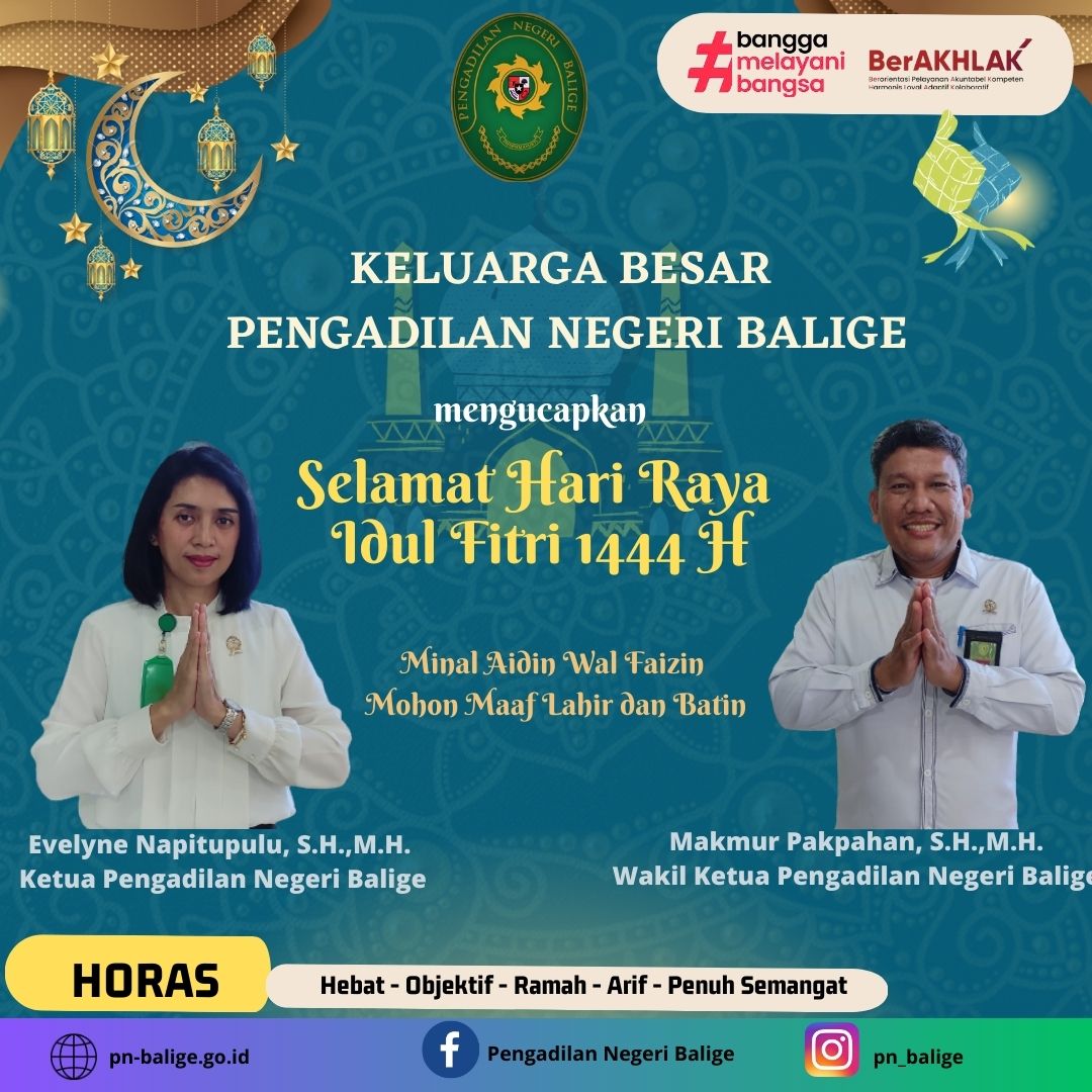 Selamat Hari Raya Idul Fitri 1 Syawal 1444 H